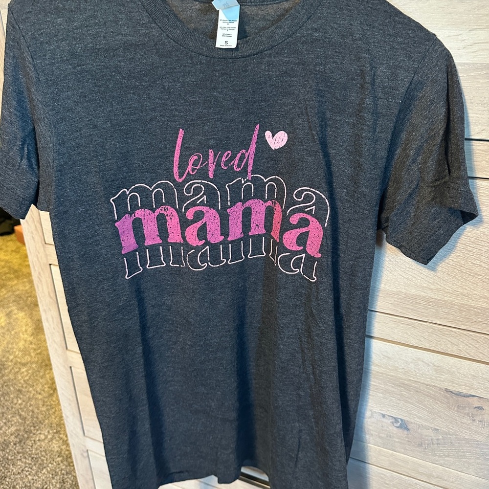 Tultex Charcoal and Pink Tee